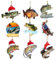Imtrub Acryl Fisch Anhänger Weihnachts Deko Cartoon Weihnachten Deko Weihnachtsbaum Anhänger Weihnachtsbaumschmuck Ornament Funny Auto Anhänger - 8cm