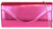 Girly Handbags Bolso de embrague liso metálico de piel sintética para mujer