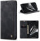 niloucase Kompatibel mit iPhone 15 Hülle Leder,Magnetverschluss Premium PU Leder Flip Case,Standfunktion.-schwarz