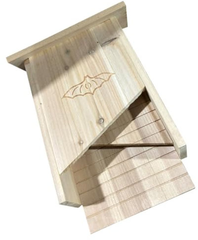 Handgefertigter Fledermauskasten für Garten Halloween Mottoparty Holz Beige