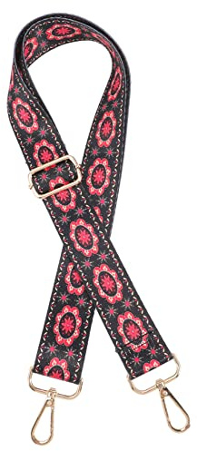 SHOWERORO Vintage Printed Banjo Strap Adjustable Shoulder Strap for Banjo Guitar Bass Durable Strong Load-bearing Present for Musicians Retro Design Hook