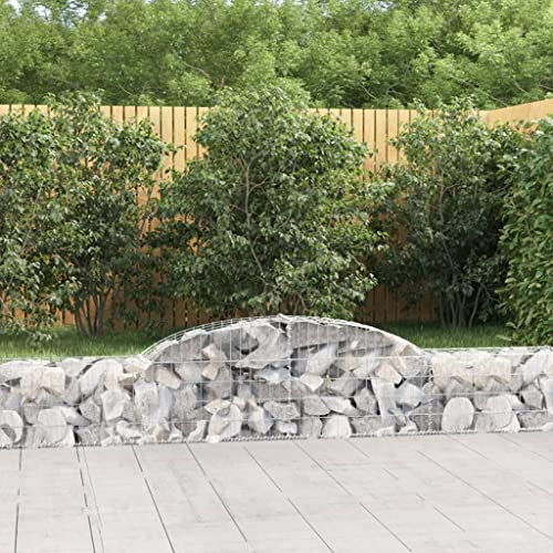 HIGSOSE 300x30x40/60 cm Panier de Gabions Arqué Fer Galvanisé Mur en Gabion Gabion Jardin Barriere Jardin Gabion Wall Pierre Pour Gabion Cages en Gabion Barrière en Gabion Outdoor Fence