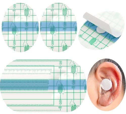 BORISCA 60 Pcs Wasserdicht Ohr Patches, Einweg Wasserdichter Ohrenschutz Aufkleber Kinder Erwachsene Wasserdichter Ohrstöpsel Soft ohr patches Transparent Ohrabdeckungen Patch für Dusche und Schwimmen