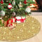 WUPIOS Mini Christmas Tree Skirt - 21 Inch Gold Metallic Sequin Skirt for Tabletop Tree - Velvet Blanket Mat Cover for Gold Christmas Decorations