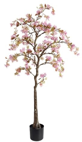 BKEKM Artificial Trees Artificial Tree Begonia Flower Tree Fake Tree 140cm Simulation Tree For Indoor Outdoor Artificial Plant Decor fine Decor