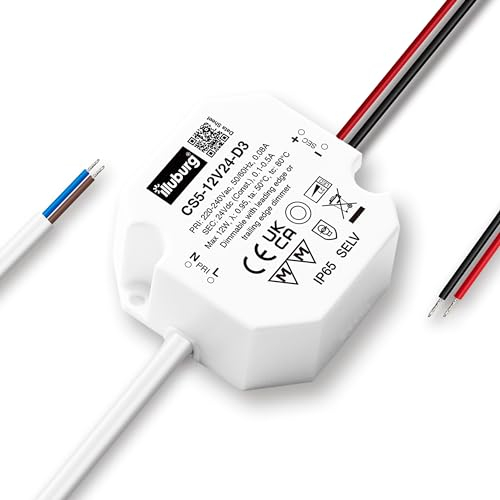illuburg LED Trafo 24V Dimmbar Triac 2,4W - 12W Wasserdicht IP65 für LED Strip Lampe LED Netzteil Treiber Transformator Vorschaltgerät Driver