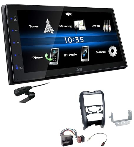 JVC KW-M25BT 2-DIN Autoradio Touchscreen Bluetooth kompatibel mit Android USB Mirroring passend für MINI Cooper und One R56 2006-2014 schwarz ohne Canbus
