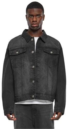 Urban Classics Herren Jeansjacke Heavy Ounce Boxy Denim Jacket, lässige Jeansjacke für Männer, Umlegekragen, Größen S-5XL