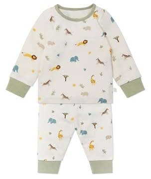 MORI Kids Pyjamas in Organic Cotton & Bamboo Safari Print, 12-18 Months