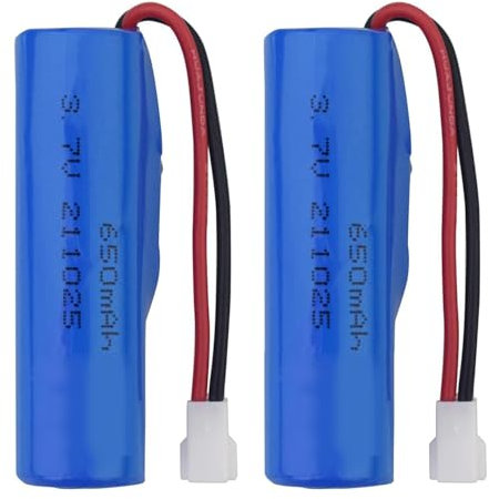 BaYte Batterie au Lithium 3,7 V 650 mAh Batterie Rechargeable pour télécommande Jouet véhicule Bateaux véhicule Tout-Terrain, 2 pièces