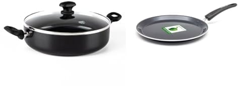 GreenChef Diamond Poêle à Sauteuse Antiadhésive en Céramique Saine de 28 cm/4,3 L & Essentials Poêle à Crêpes Antiadhésive 28cm sans PFAS, Noir