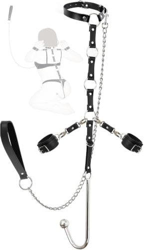 Kit de Bondage para Mujer – Set con Esposas, Collar y Gancho Anal, Juguete Erótico para Sexspiele