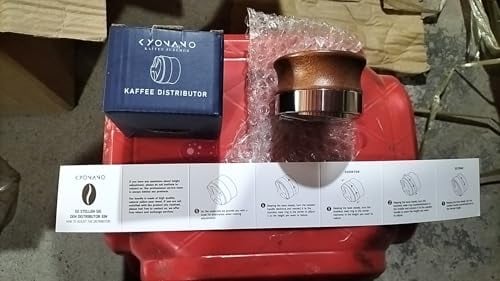 KYONANO 58mm Coffee Distributor - Espresso Distribution Tool - Espresso Leveler with Adjustable Depth Scale, Dalbergia Odorifera Wood Handle & 304 Stainless Steel Base, Fits for Delonghi Portafilter