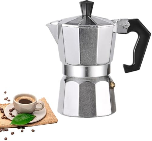 QRZLP Cafetière à expresso en aluminium de qualité supérieure pour cuisinière à gaz ou électrique en céramique, cafetière italienne à moka express pour la maison et le camping (9 tasses, 450 ml)