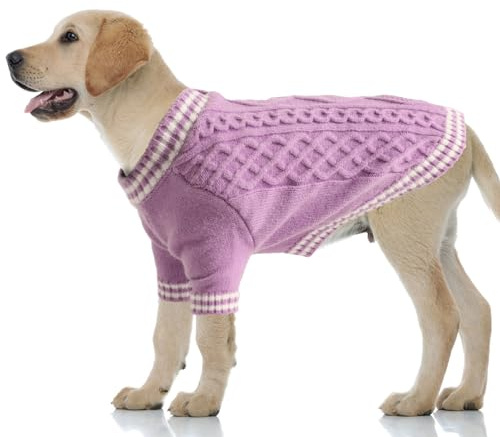 LiebeDD Hundepullover für Große Hunde, Klassisch Hundepulli mit Beinen 2XL | Bequem & Warm: Weicher Strickpullover für Amstaff, Boxer & Labrador, V-Ausschnitt, ideal für Herbst- und Wintertage