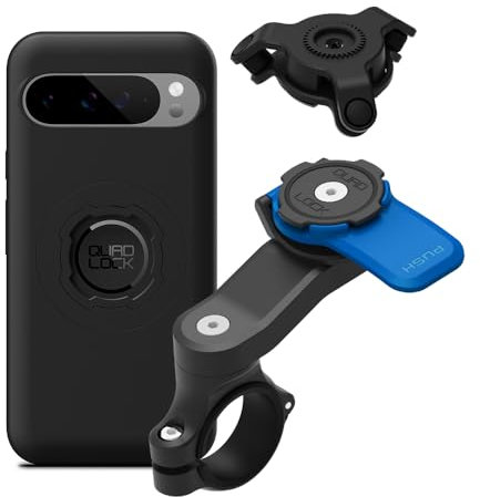 Quad Lock Support Téléphone pour Guidon de Moto avec Amortisseur de Vibrations et Coque MAG pour Pixel 9 Pro XL