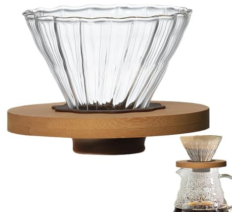 Arrovarp Coffee Dripper | Glass Coffee Pour Over Dripper with Stand | Reusable Filter Cone, Single Cup Pour Over, Coffee Maker Funnel Accessories for Hand Brewed Coffee