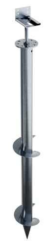 DECKLINEA Vis de Fondation SPIRAL - Pour Sol Meuble/Sablonneux - Hauteur : 120 cm - Equerre en L fournis - Fixation Sans Beton