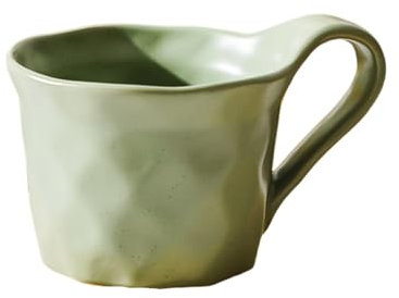 Treer Kaffeetasse Porzellan, Einfach Solide Farbe Cappuccinotassen Kaffeebecher mit Henkel 300ml/10.5oz Steingut Kaffeetassen Cappuccino Tassen Mokkatassen Espressotassen Teetasse (Grün)