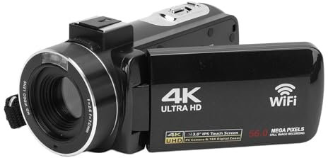 4K Videokamera Camcorder 56MP mit 18x ​​digitalem Zoom, Rotierbarem Touchscreen und Fernbedienung für und Reise