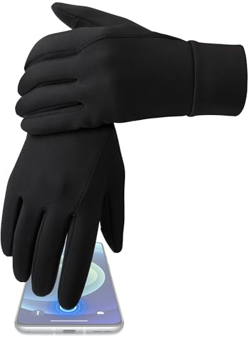 OZERO Fahrradhandschuhe Herren Dünn Touchscreen Winddicht rutschfest | Wasserabweisende Handschuhe mit Fleece-Innenseite für Pendeln, Autofahren und Laufen im Milden Winter