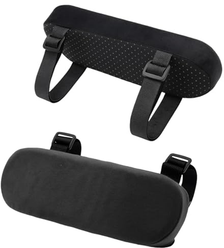 2 Pack Office Chair Arm Covers, Memory Foam Armrest Pads, Desk Arm Rest Covers for Comfort and Support, Arm Rest for Elbow Relief Ergonomic(Black)
