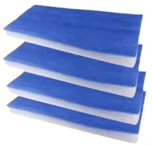 4PCS Vent Filter Cotton for Spray Paint Booth, Reusable Air Filtration Pad Blue White Fiberglass Filter for Ventilation Hood for Paint Spray Box Kits(405x185x20mm)
