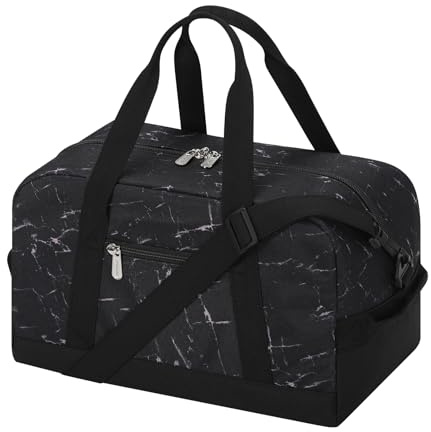 Mini Reisetasche, Sporttasche 18L Small Duffel Bag XS, Schulsporttasche, Weekender, Fitnesstasche 35x20x20cm-Marmor