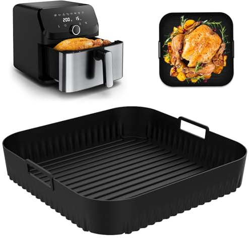 Accessoires Air Fryer pour Moulinex, Moule Silicone Air Fryer Compatible avec Moulinex Easy Fry Mega 7,5L, Anti-Adhésif & Réutilisable Plat Moule Airfryer Accessoires
