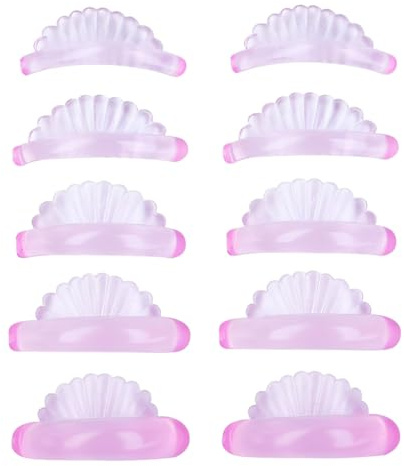 YIPFEN 10 Pezzi Kit Lifting Ciglia Autoadesivo Pads in Silicone Semipermanente per Arricciare Ciglia Riutilizzabile Pinza per Ciglia per Tutte le Forme degli Occhi (5 Misure)