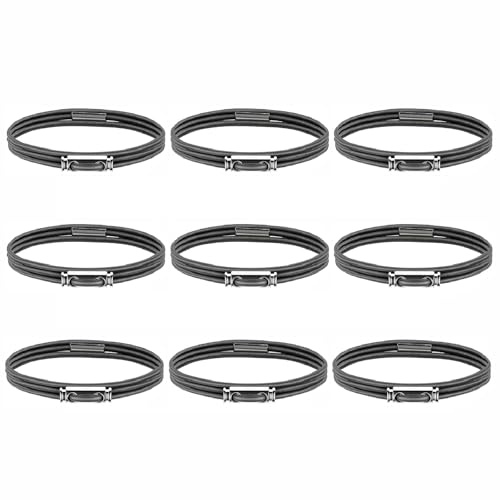 Mülltonnen-Gummibänder, 9 Stück, verstellbare Mülltonnenbänder, elastischer Müllsackhalter für Haushaltswaren, Küche, Picknick, Party, Dunkelgrau