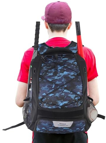Baseball-Rucksack, Schlägertasche, Ausrüstungstasche für Baseball und Softball – mit wasserdichtem und reißfestem Oxford-Rücken für, Jugendliche und Erwachsene, großes Hauptfach