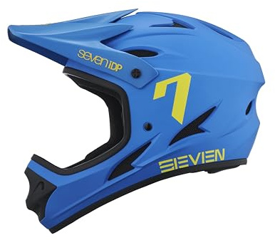 7 iDP M1 MTB Mountain Bike Full Face Lightweight Vented Bicycle Helmet (Royal Blue, Youth Large)