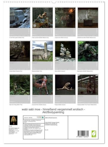 wabi sabi moe - hinreißend vergammelt erotisch - Akt/Bodypainting (hochwertiger Premium Wandkalender 2025 DIN A2 hoch), Kunstdruck in Hochglanz