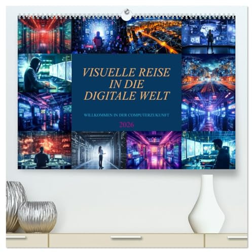 Visuelle Reise in die digitale Welt (hochwertiger Premium Wandkalender 2026 DIN A2 quer), Kunstdruck in Hochglanz: Erkunden Sie die digitale Welt, ... Kalender der Zukunft (CALVENDO Technologie)