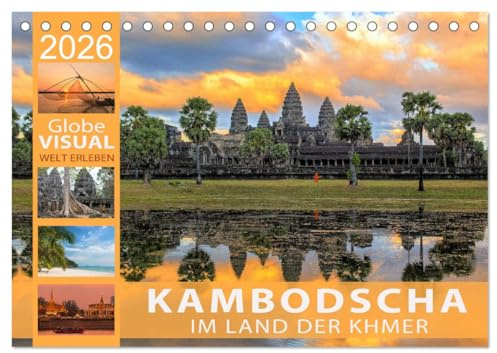 KAMBODSCHA - Im Land der Khmer (Tischkalender 2026 DIN A5 quer), CALVENDO Monatskalender: Tempel, Himmelsnymphen und Gottkönige (CALVENDO Orte)