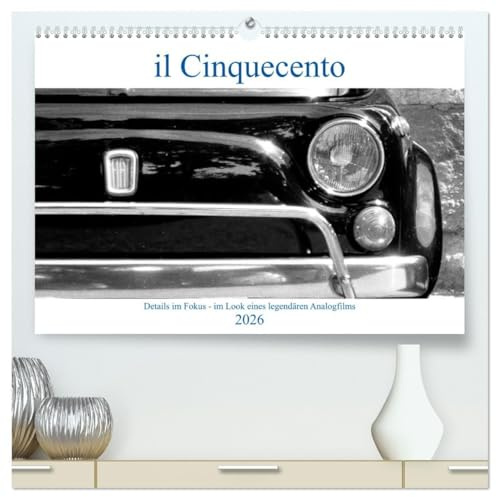 il Cinquecento - Details im Fokus - im Look eines legendären Analogfilms (hochwertiger Premium Wandkalender 2026 DIN A2 quer), Kunstdruck in ... mit Kodak Tri-X 400 (CALVENDO Mobilitaet)
