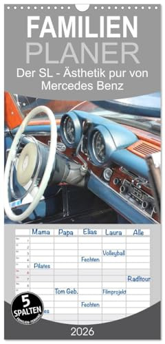 Familienplaner 2026 - Der SL - Ästhetik pur von Mercedes Benz mit 5 Spalten (Wandkalender, 21 cm x 45 cm), CALVENDO: Mercedes Benz Oldtimer (CALVENDO Mobilitaet)