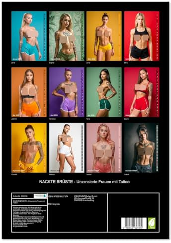 NACKTE BRÜSTE - Unzensierte Frauen mit Tattoo (Wandkalender 2026 DIN A3 hoch), CALVENDO Monatskalender: Erotische Tattoo-Girls zeigen freizügig Ihre Brüste (CALVENDO Erotik)