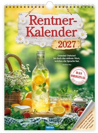TRÖTSCH Classickalender Rentnerkalender 2027 Wandkalender 24 x 33 cm