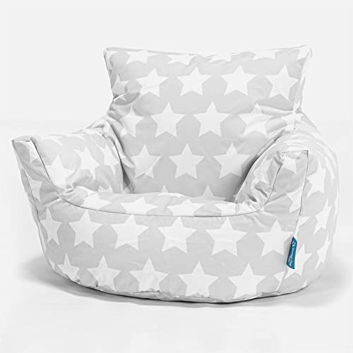 Lounge Pug, Kindersessel Sitzsack, Sitzsack Kinder, Druck Grau Star