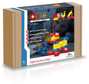 STAX Abanico S-12011 - LIGHT STAX Basic Creator 5 in 1, kompatibel mit dem STAX System und allen bekannten Bausteinmarken, mit 30 STAX in verschiedenen Farben und Formaten