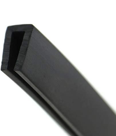 SMI-Fassungsprofil V2 für 3mm aus EPDM Vollgummi Schwarz widerstandsfähiger Kantenschutz für Scheiben, Fenster, Blech U-Profil, U-Gummiprofil, U-Form (50 m)