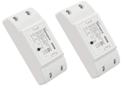 Interruptor inteligente WiFi ACEMAX SONOFF, control remoto inalámbrico, compatible con iOS y Android, compatible con Alexa, Google Home Assistant, NEST, IFTTT (paquete de 2)