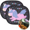 URAQT Tapa Sol Coche, 2pcs Parasol Ventanas Traseras Autoadhesivos 44.8x36CM, Parasol Infantil Lateral para Bloquear UV y Calor, Proteger Sol de Bebés y Mascotas (Unicornio)