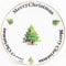 Xmas Tree Merry Christmas Platter 31 cm 12 Gilded Porcelain Round Serving Plate Hand Decorated UK