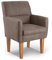 CAVADORE Diningsessel Kira / Polstersessel für Küche, Esszimmer oder Wohnküche in Lederoptik / Passend zur Küchengarnitur Kira / 66 x 96 x 71 / Hochwertiges Mikrofaser: Graubraun