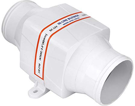 Inline Ventilateur d'air 12 V 3 pour caravane, remorque, yacht, 130 CFM, 3800 LPM, ABS de haute qualité, ventilateur d'évacuation silencieux et étanche