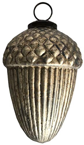 Zapfen Silber Hänger Weihnachten Weihnachtsbaum Christbaumschmuck antiksilber Glas (10cm)