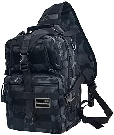 hopopower Tactical Sling Bag Pack Military Rover Shoulder Backpack EDC Assault Range Bag, Water-Resistant
